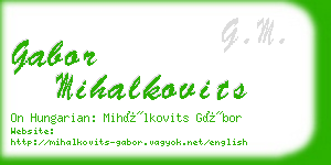 gabor mihalkovits business card